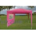 CS 10'x10' Red EZ Pop up Canopy Party Tent Instant Gazebo 100% Waterproof Top with 4 Removable Sides - By DELTA Canopies   